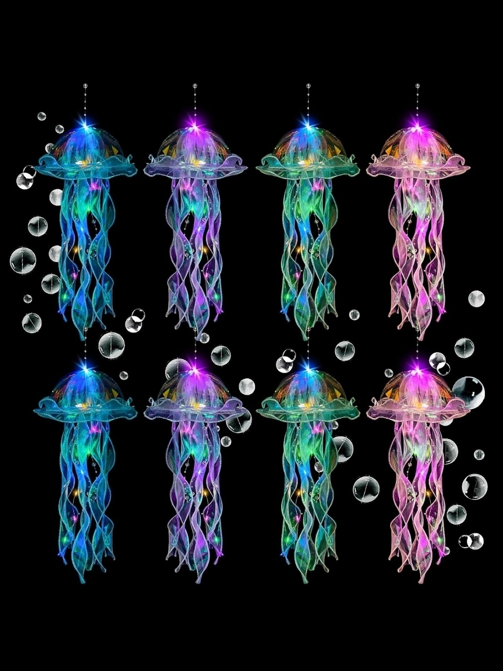 LED Jellyfish Hanging Party Lights - Multicolor